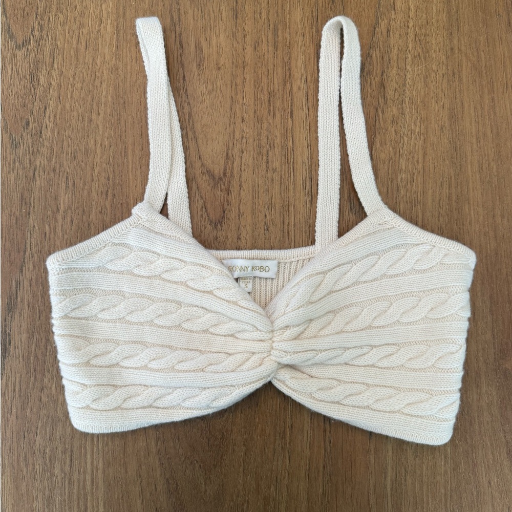 Ronny Kobo Collection Cream Knit Bralette